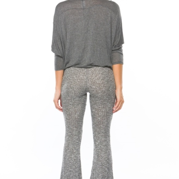 KNOT TWIST ASYMMETRIC GREY TOP - Picture 3 of 3